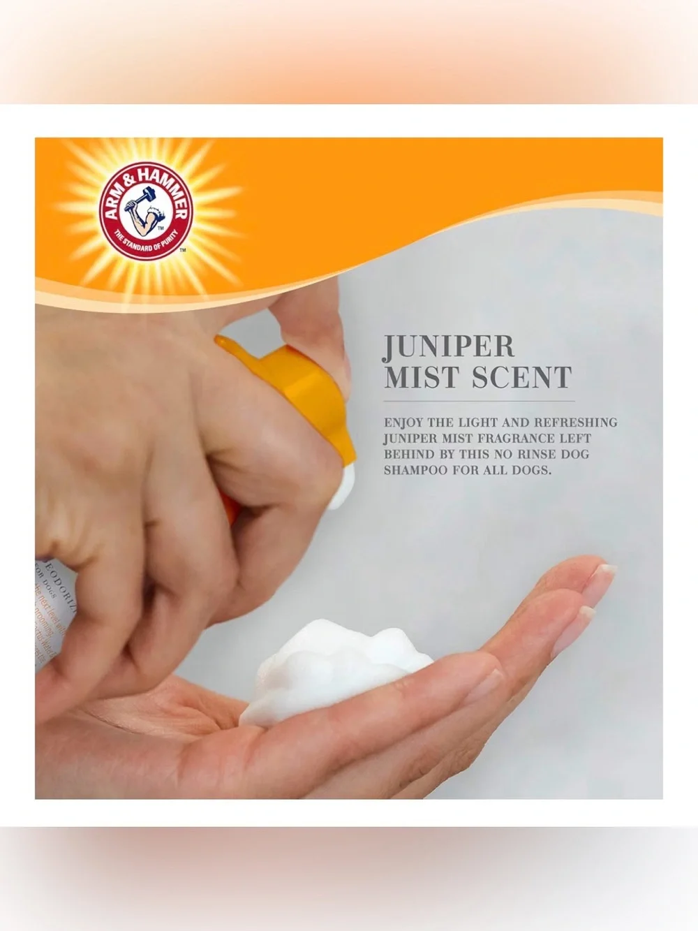 Arm & Hammer Ultra Fresh Waterless Dog Shampoo Foam, Juniper Mist,